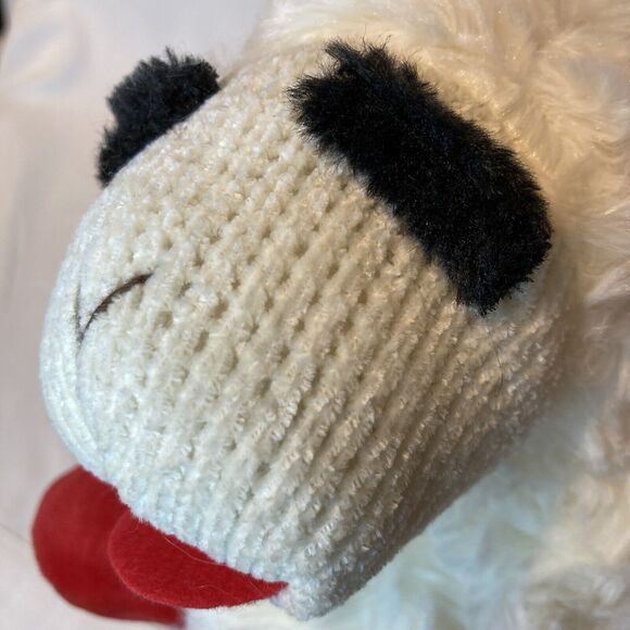 Multipet Sock-Face Lamb Chop Dog Toy w/Candy Cane Holiday Plush Soft Cute - Picture 11 of 16